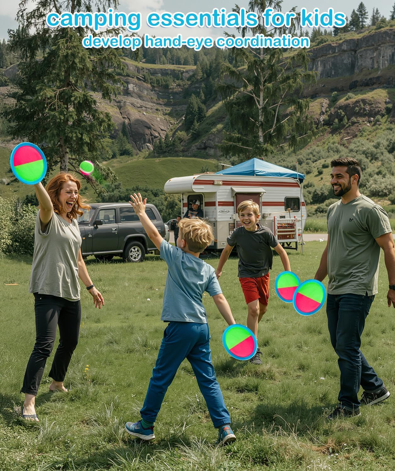 Toddler Toys for Ages 2-4 Toss and Catch Ball Set, Birthday Gift for 3 4 5 6 7 8 Year Old Boys Girls Toys, Classic Beach Pool Outdoor Yard Camping Games for Kids Toddler Family Ages 4-8 8-12