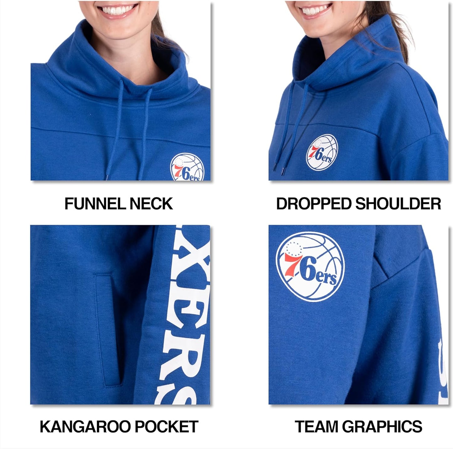 Women'S NBA Official Super Soft Pullover Hoodie Funnel Sweatshirt