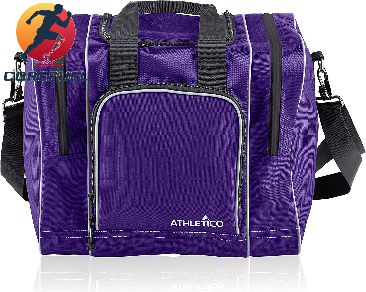 Athletico Bowling Bag for Single Ball - Single Ball Tote Bag with Padded Ball Holder - Fits a Single Pair of Bowling Shoes up to Mens Size 14