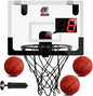 All-Weather Indoor Basketball Hoop, 17"X12" Polycarbonate Hanging Mini Hoop Set