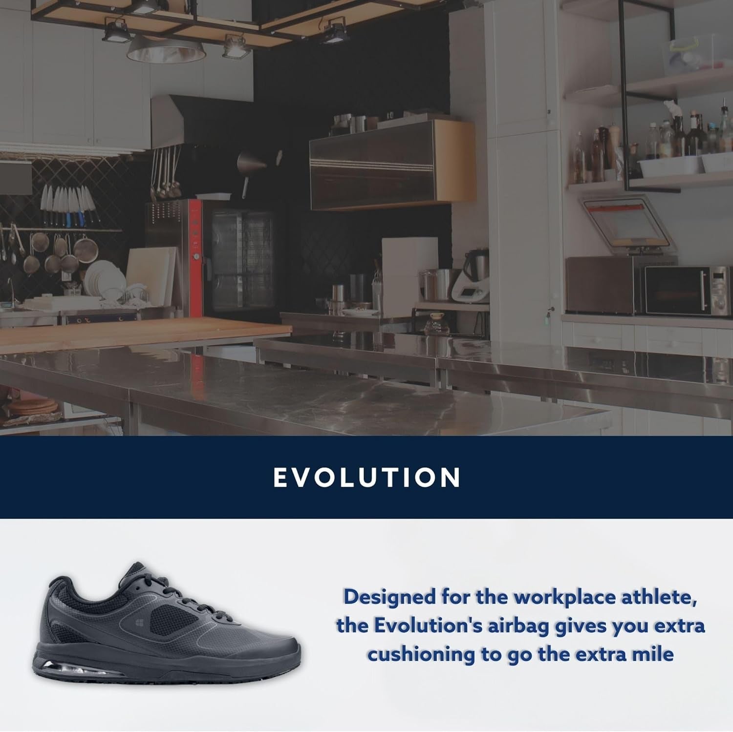 Men'S Slip-Resistant Work Sneakers - Comfortable, Non-Slip Shoes for Men in Food Service, Healthcare, Retail, Maintenance - Evolution II