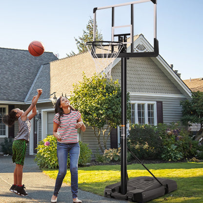 44" Basketball Hoop Portable Basketball System with Adjustable Height with Big Backboard & Large Base for Youth Adults Family Indoor Outdoor