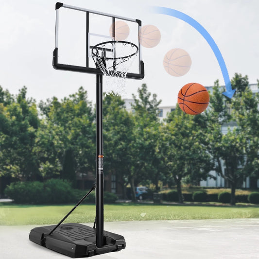 44" Basketball Hoop Portable Basketball System with Adjustable Height with Big Backboard & Large Base for Youth Adults Family Indoor Outdoor