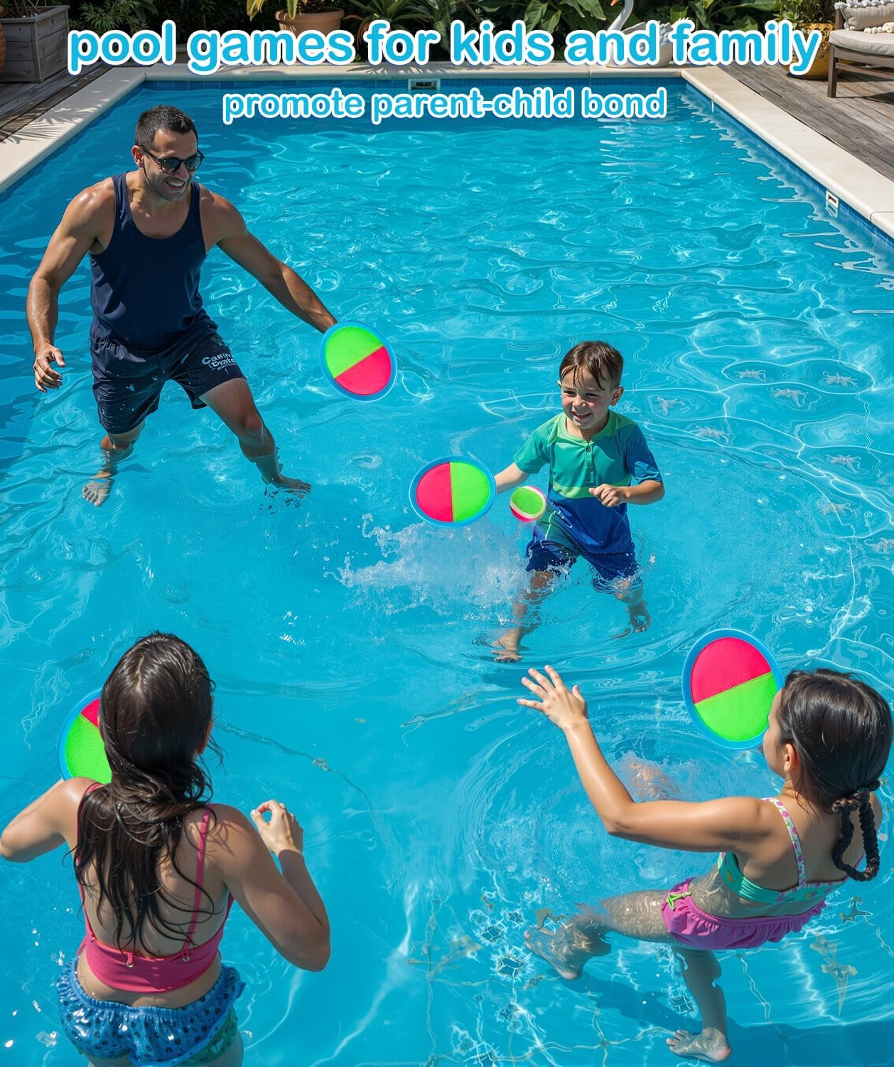 Toddler Toys for Ages 2-4 Toss and Catch Ball Set, Birthday Gift for 3 4 5 6 7 8 Year Old Boys Girls Toys, Classic Beach Pool Outdoor Yard Camping Games for Kids Toddler Family Ages 4-8 8-12