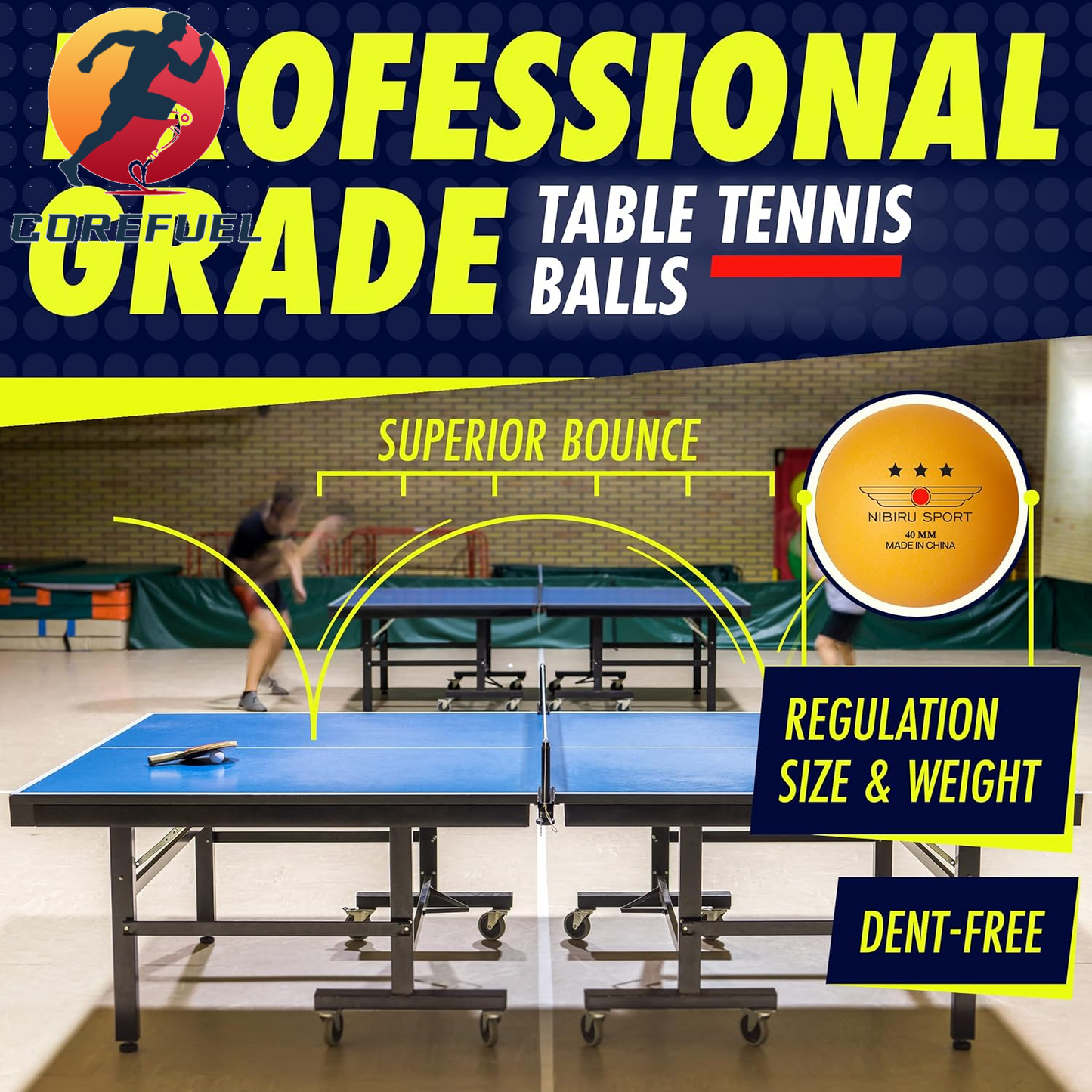 NIBIRU SPORT Professional Ping Pong Paddle Sets - 2 Player or 4 Player Table Tennis Paddles, Retractable Net, Pingpong Balls and Carry Bag Storage Case - Table Tennis Equipment & Ping Pong Accessories