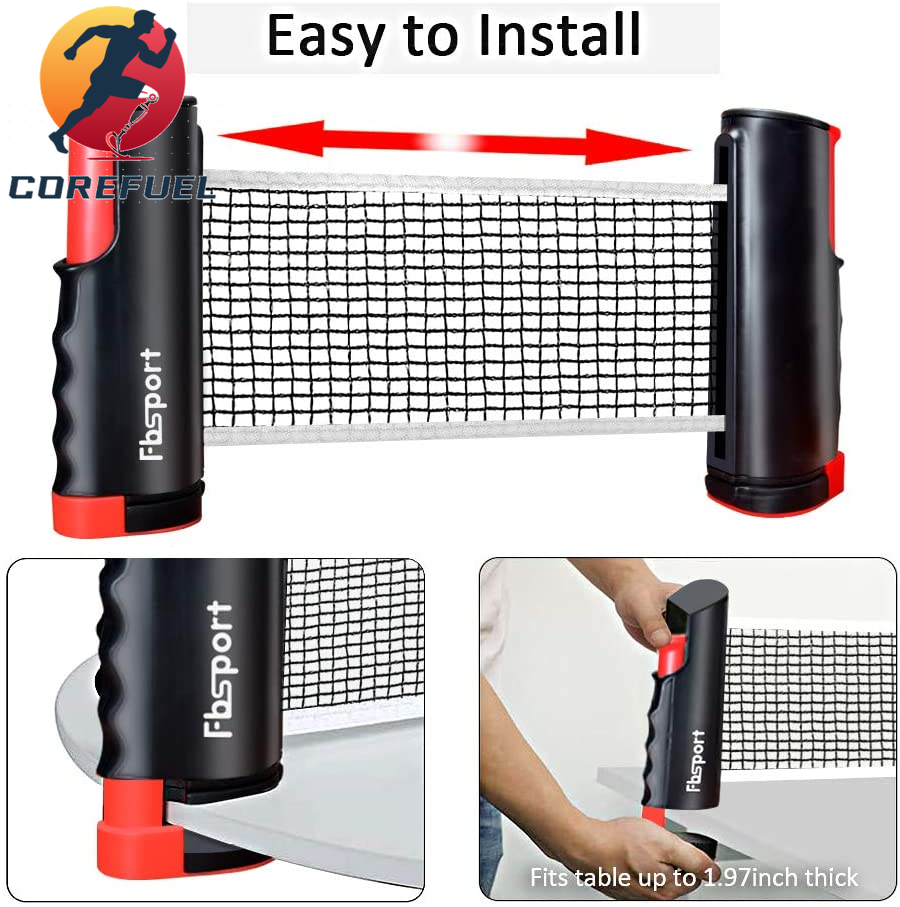 FBSPORT Ping Pong Paddle Set, Portable Table Tennis Set with Retractable Net,Rackets,Balls and Carry Bag for Indoor/Outdoor Games