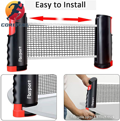 FBSPORT Ping Pong Paddle Set, Portable Table Tennis Set with Retractable Net,Rackets,Balls and Carry Bag for Indoor/Outdoor Games