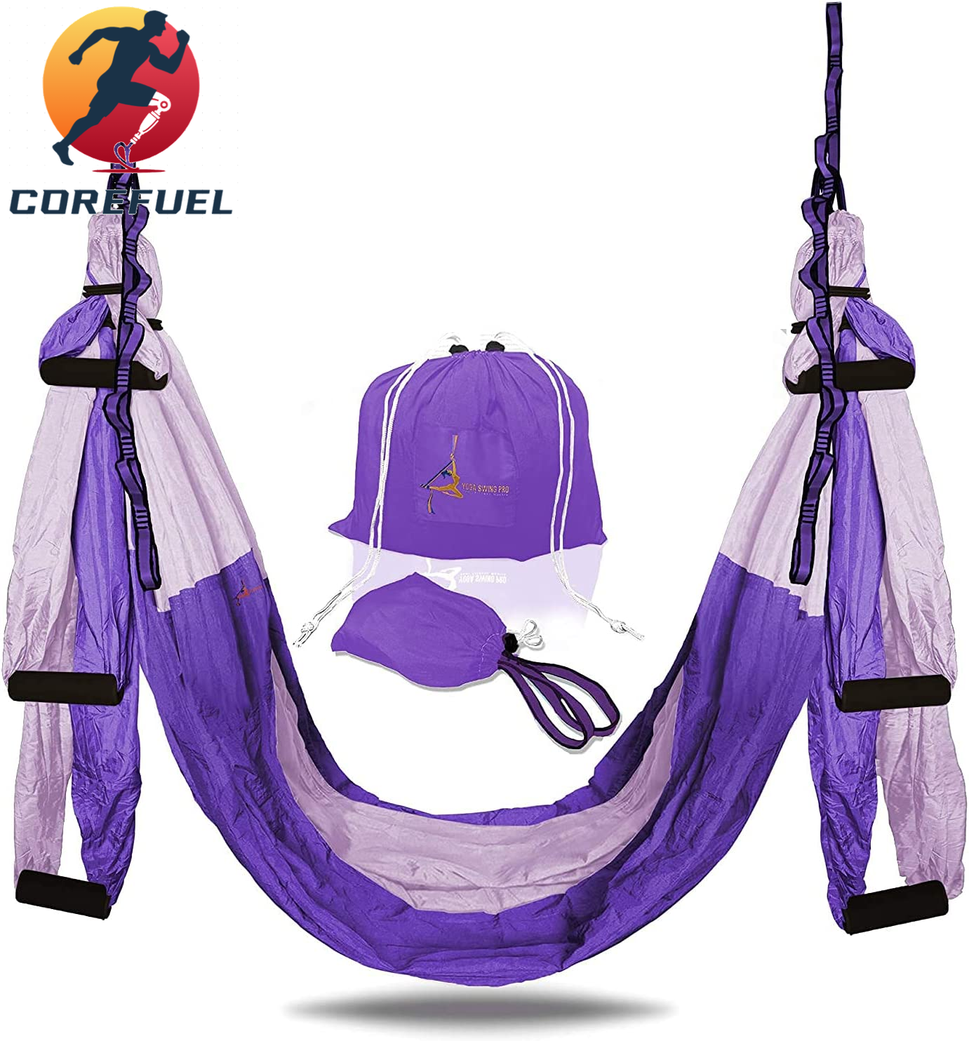 Premium Aerial Hammock anti Gravity Yoga Swing Kit - Acrobat Flying Sling Set for Indoor and Outdoor Inversion Therapy