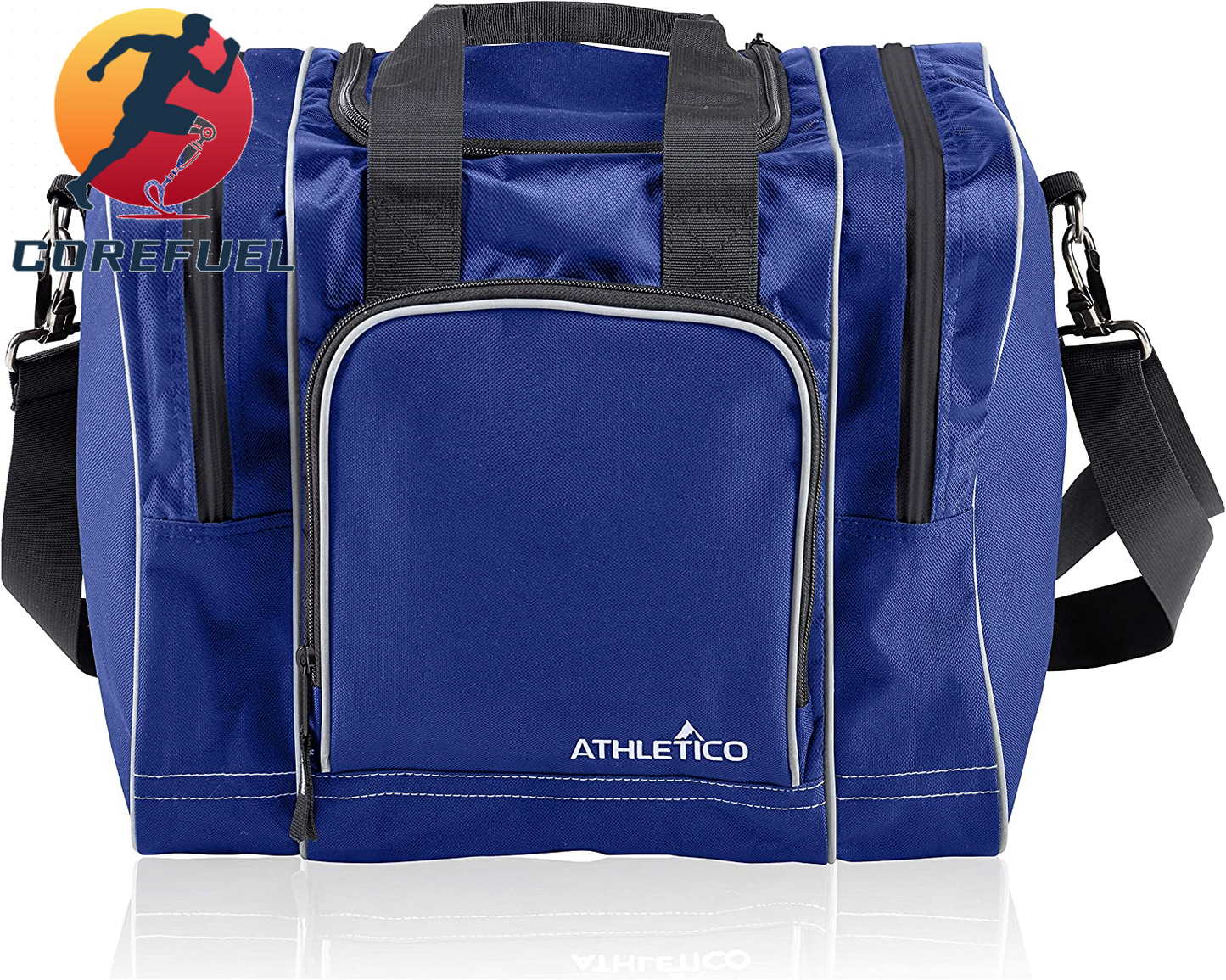 Athletico Bowling Bag for Single Ball - Single Ball Tote Bag with Padded Ball Holder - Fits a Single Pair of Bowling Shoes up to Mens Size 14