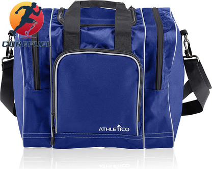 Athletico Bowling Bag for Single Ball - Single Ball Tote Bag with Padded Ball Holder - Fits a Single Pair of Bowling Shoes up to Mens Size 14