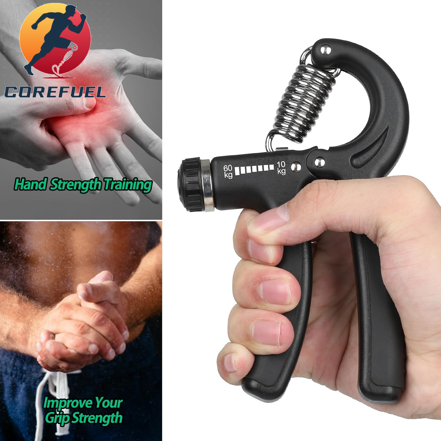 NIYIKOW Grip Strength Trainer, Hand Grip Strengthener, Adjustable Resistance 22-132Lbs (10-60Kg), Forearm Strengthener, Perfect for Musicians Athletes