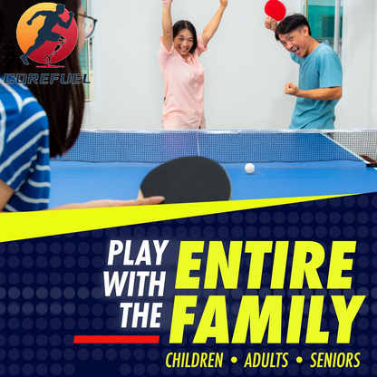 NIBIRU SPORT Professional Ping Pong Paddle Sets - 2 Player or 4 Player Table Tennis Paddles, Retractable Net, Pingpong Balls and Carry Bag Storage Case - Table Tennis Equipment & Ping Pong Accessories