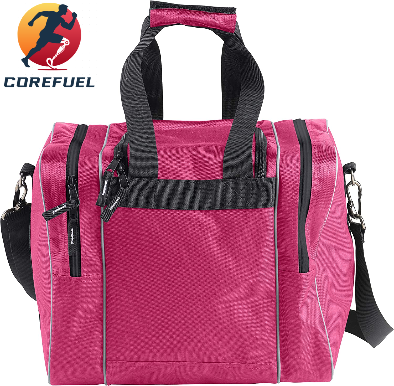 Athletico Bowling Bag for Single Ball - Single Ball Tote Bag with Padded Ball Holder - Fits a Single Pair of Bowling Shoes up to Mens Size 14