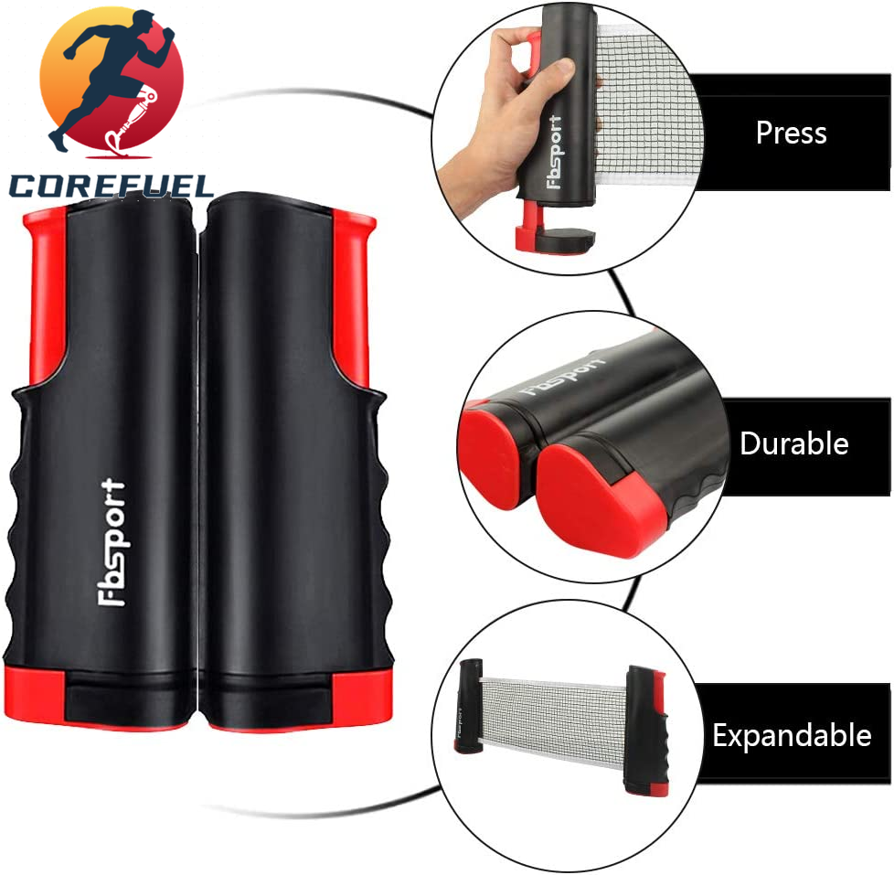 FBSPORT Ping Pong Paddle Set, Portable Table Tennis Set with Retractable Net,Rackets,Balls and Carry Bag for Indoor/Outdoor Games