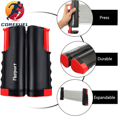 FBSPORT Ping Pong Paddle Set, Portable Table Tennis Set with Retractable Net,Rackets,Balls and Carry Bag for Indoor/Outdoor Games